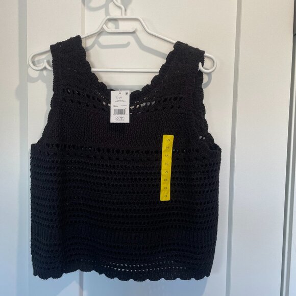 Black Crochet/Knit Top - Picture 2 of 4